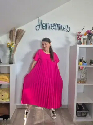Robe plissée Sofia fuchsia