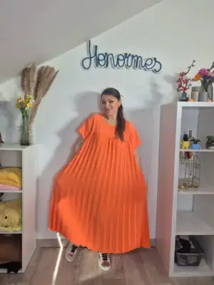 Robe plissée Sofia orange