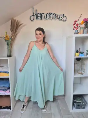 Robe Lucy vert sauge