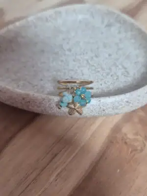 Bague pampille turquoise