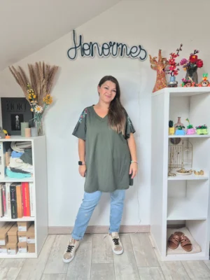 T-shirt Licht kaki