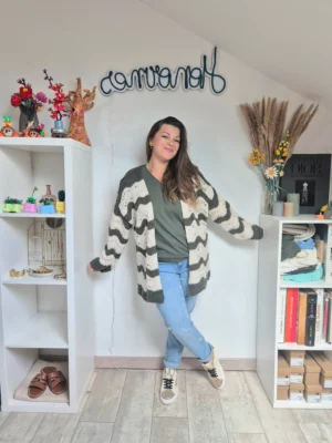 Gilet mi-long Asta kaki